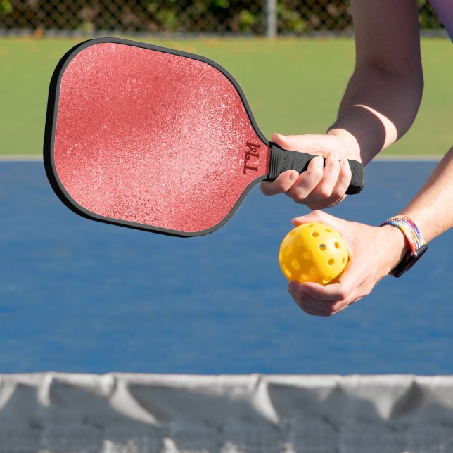 Shimmering red iridescent texture pickleball paddle (Insitu)