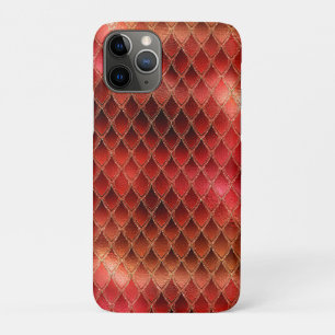 Shimmering Red Ombre Glitter Dragon Scales Case-Mate iPhone Case