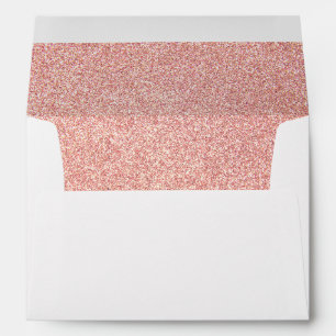 Shimmering Rose Gold Glitter Birthday Party Envelope