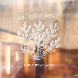 Shimmering Sea Coral Silhouette Window Cling