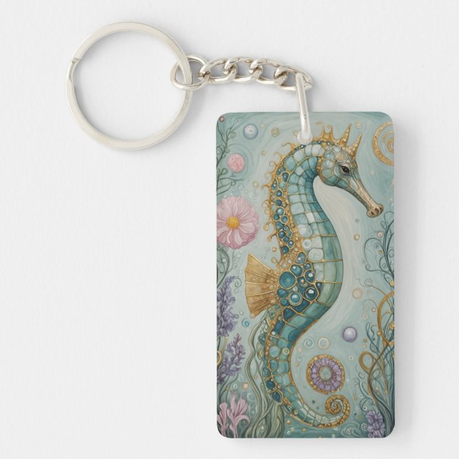 Shimmering Seahorse Sanctuary Key Ring (Front)