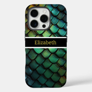 Shimmering snakeskin glows with colours iPhone 16 pro case