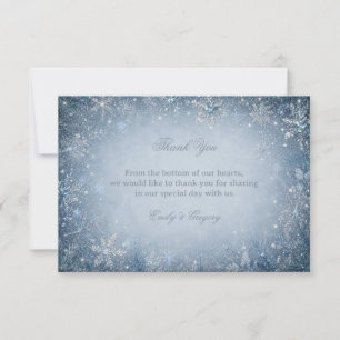 Shimmering Snowflakes Beneath Winter Thank You Card