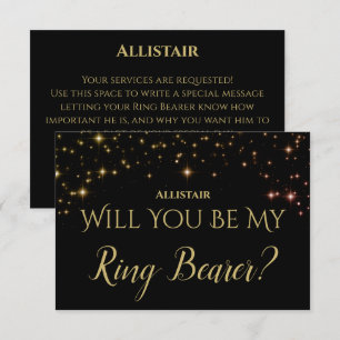 Shimmering Sparkles Will you be my Ring Bearer RSVP Card