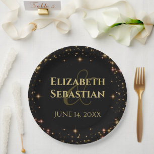 Shimmering Stars Wedding Paper Plates