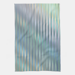Shimmering Stripes - Multicolored Abstract Pattern Tea Towel