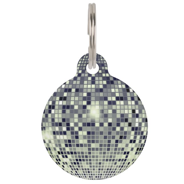 Shimmering Style: Disco Ball Pet Tag (Front)