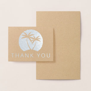 Shimmering Sun with Swaying Palms Thank You Foil Card