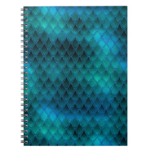 Shimmering Teal & Glitter Dragon Scales Notebook