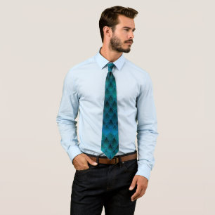 Shimmering Teal & Glitter Dragon Scales Tie