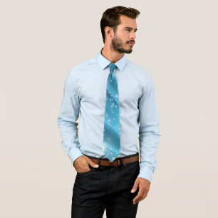 Shimmering Teal Nebula Effect Neck Tie