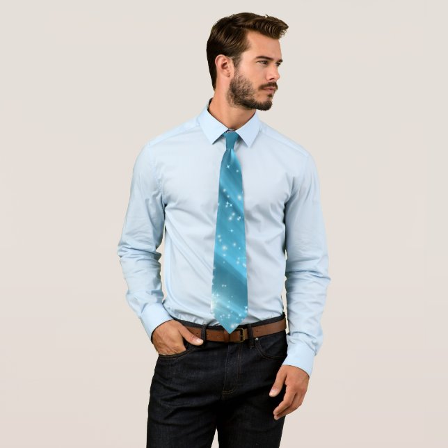 Shimmering Teal Nebula Effect Neck Tie (In Situ)