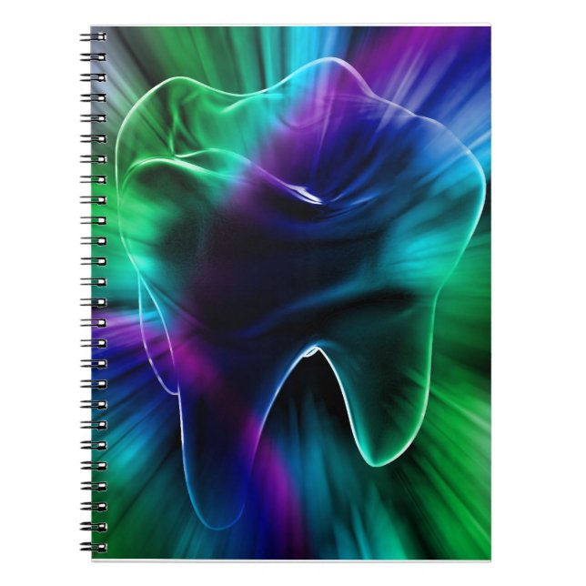 Shimmering Tooth Design Dentist Notebook (Front)