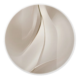 "Shimmering Tranquillity"   Beige Abstract Art Ceramic Knob