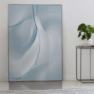 "Shimmering Tranquillity" Blue Tones Abstract Ar Poster