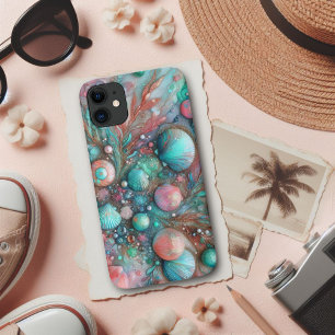 Shimmering Turquoise and Pink Seashell Delight Case-Mate iPhone Case