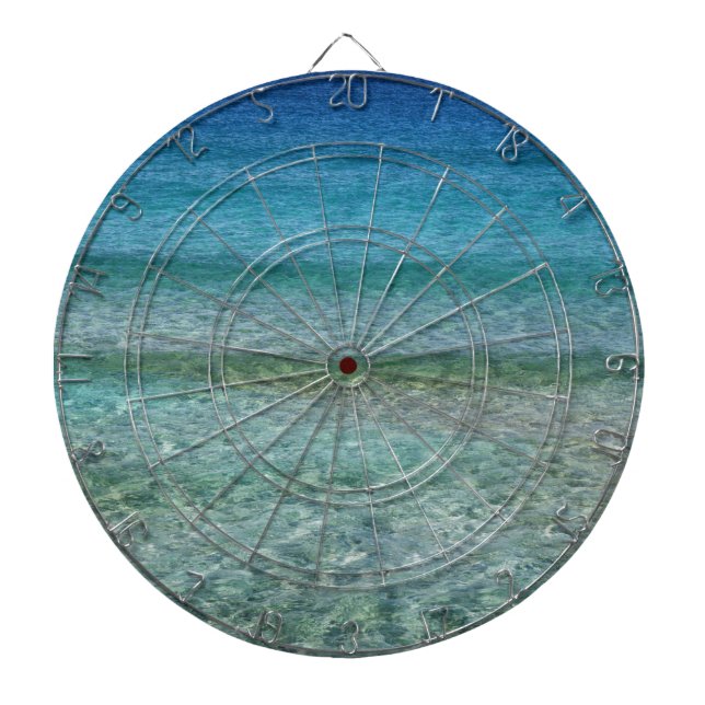 Shimmering Water Green and Blue Dartboard (Front)