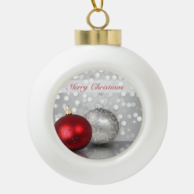 Shimmery Christmas Ornaments - Ceramic Ornament (Front)