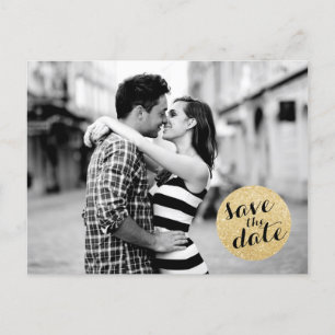 SHIMMERY CIRCLE   SAVE THE DATE ANNOUNCEMENT POSTCARD