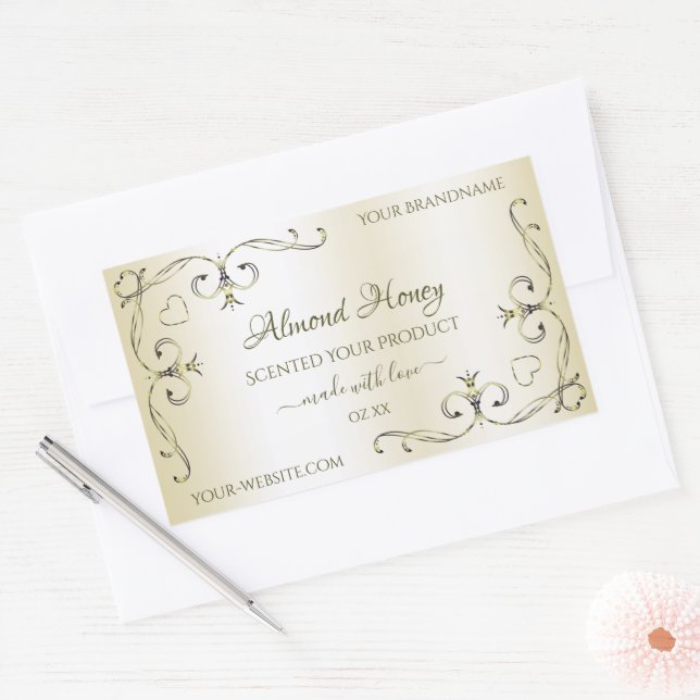 Shimmery Cream Product Labels Ornate Decor Corners (Envelope)