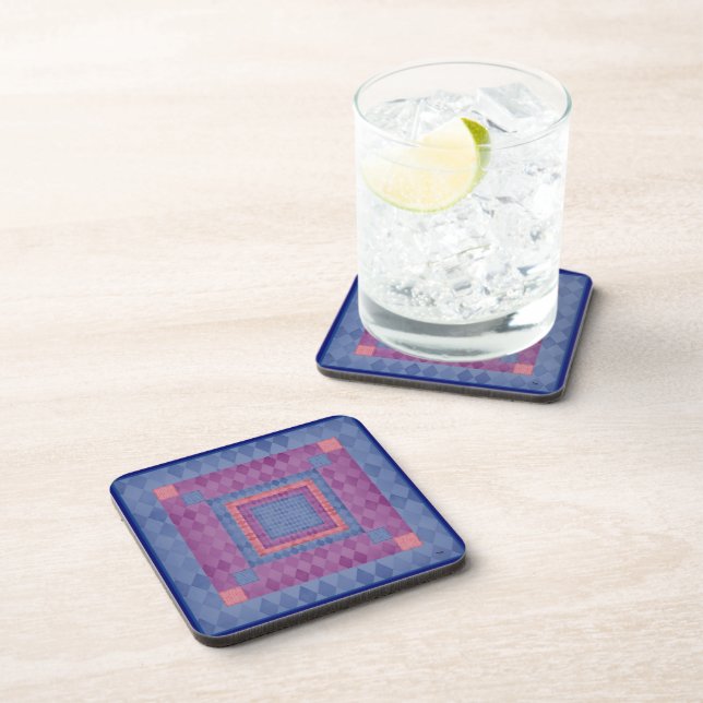 Shimmery Diamond Pattern Coaster (Right Side)