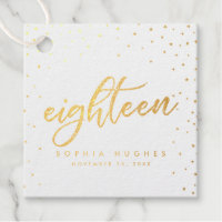 Shimmery gold foil eighteen 18th star sparkle