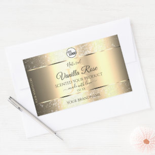 Shimmery Gold Glitter Initials Product Labels Logo