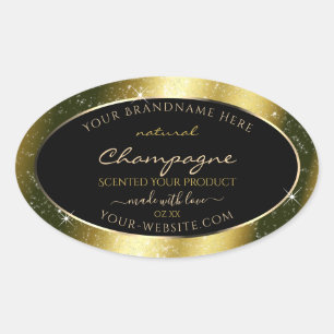 Shimmery Gold Sparkle Glitter Frame Product Label