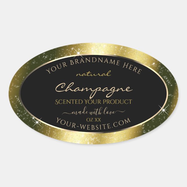 Shimmery Gold Sparkle Glitter Frame Product Label (Front)