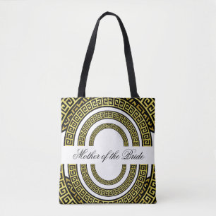 Shimmery Golden Foil Effect Greek Meander Infinity Tote Bag