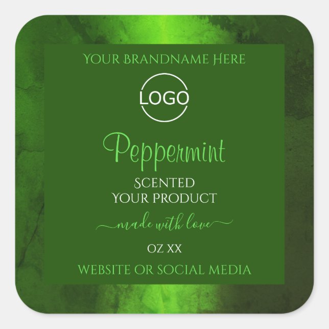 Shimmery Green Marble Modern Product Labels Logo (Front)