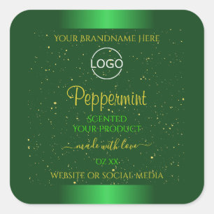 Shimmery Green Product Label Soft Glitter Add Logo