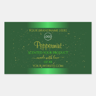 Shimmery Green Product Label Soft Glitter Add Logo