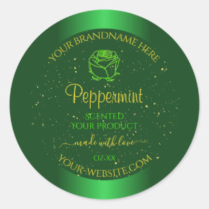 Shimmery Green Product Labels Soft Glitter Flower