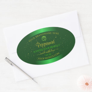 Shimmery Green Product Labels Soft Glitter Flower
