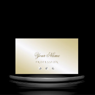 Shimmery Light Golden Sparkling Diamonds Luxurious Business Card