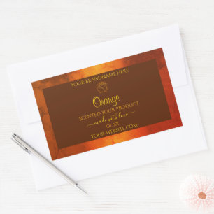 Shimmery Orange Marble Product Labels Rose Flower