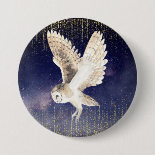 Shimmery Owl Button