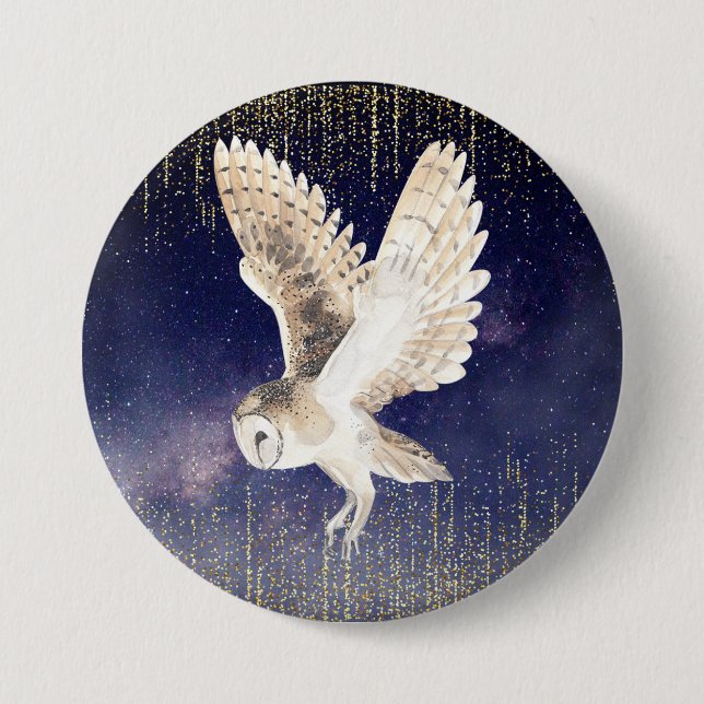 Shimmery Owl Button (Front)