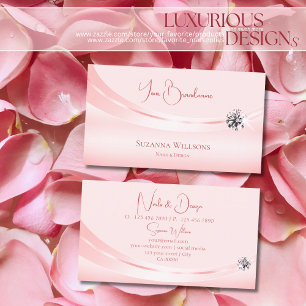 Shimmery Pastel Pink with Sparkled Diamond Stylish Business Card