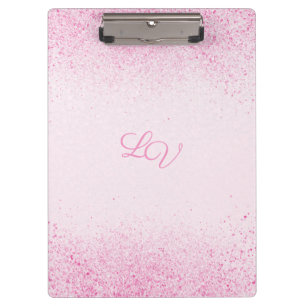 Shimmery Pink Glitter Dust Clipboard