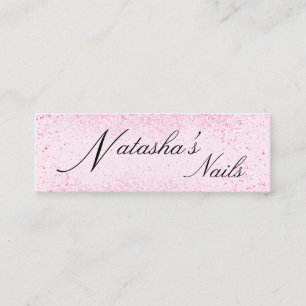 Shimmery Pink Glitter Dust Mini Business Card