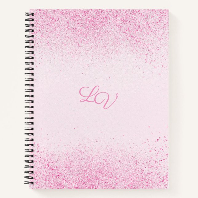 Shimmery Pink Glitter Dust Notebook (Front)