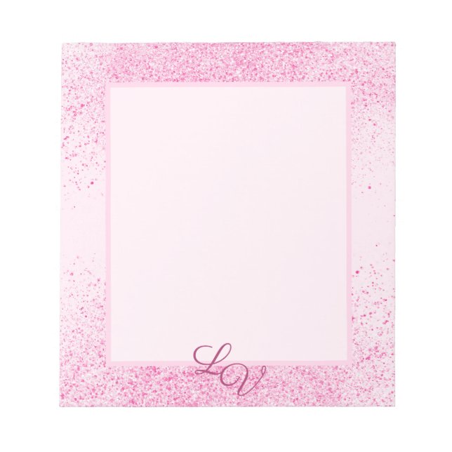 Shimmery Pink Glitter Dust Notepad (Front)