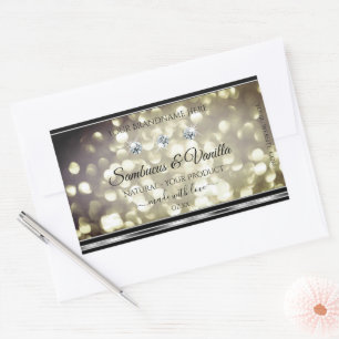 Shimmery Platinum Glitter Product Labels Diamonds