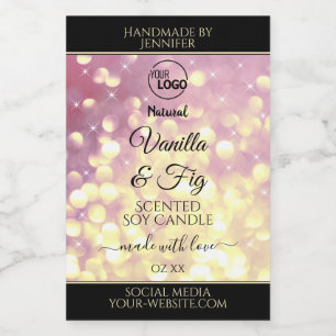 Shimmery Purple Gold Glitter Logo Product Labels