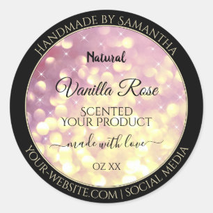 Shimmery Purple Gold Glitter Sparkle Product Label