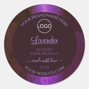 Shimmery Purple Marble Elegant Product Labels Logo