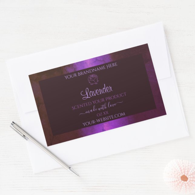 Shimmery Purple Marble Product Labels Rose Flower (Envelope)
