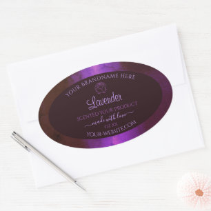 Shimmery Purple Marble Product Labels Rose Flower